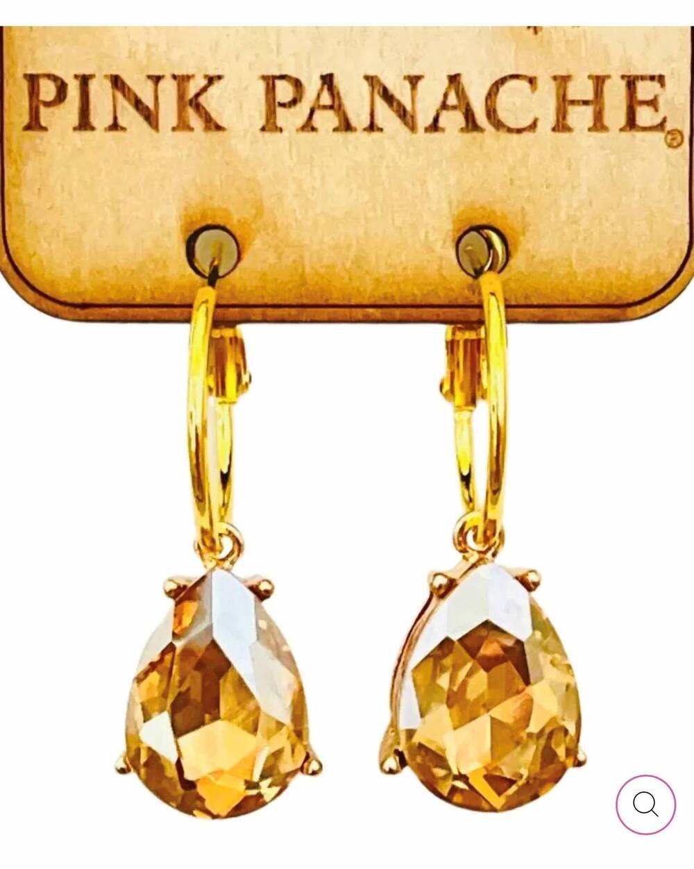 NEW PINK PANACHE women's teardrop earrings in gold
